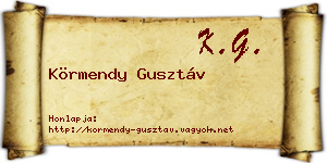 Körmendy Gusztáv névjegykártya