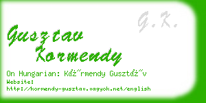 gusztav kormendy business card